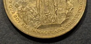 Moneda antigua Virgen Lourdes Notre Dame Santuario
