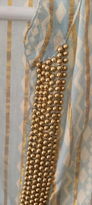 Vestido Lola Casademunt azul y dorado