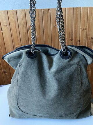 Borsa tote Pinko verde e bianca