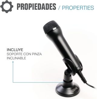 Iggual - Micrófono USB con Soporte para PC y Consola