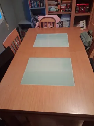 Mueble salón + mesa extensible + 6 sillas