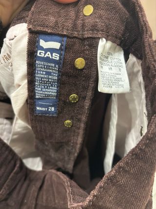 Pantaloni Gas velluto a coste vintage marrone