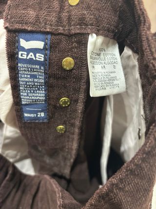 Pantaloni Gas velluto a coste vintage marrone