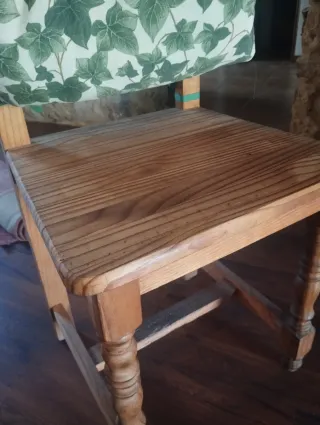 Juego 6 Sillas Madera Natural Enceradas