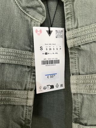 Chaqueta Zara militar botones verde S