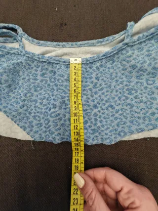 Top Sfera donna fantasia leopardata azzurro