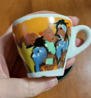 Coppia tazzine caffè artistiche