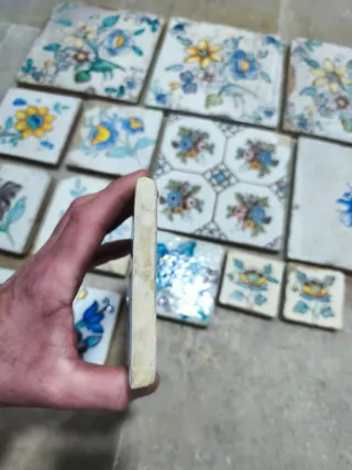 Lote azulejos antiguos decorados