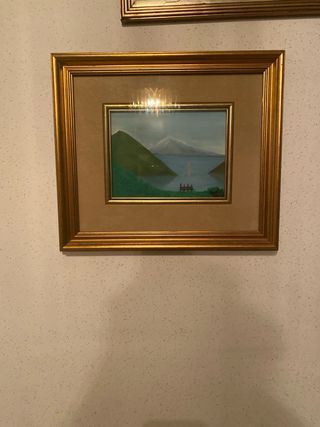 9 Quadri  paesaggio con alberi e case