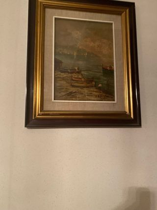9 Quadri  paesaggio con alberi e case