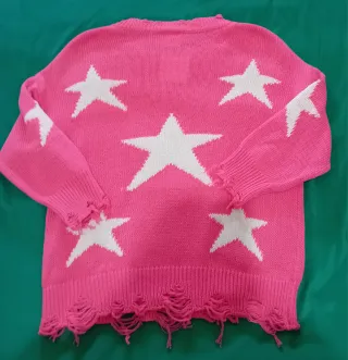 Maglione Made in Italy  Stelle Distressed Nuovo