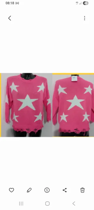 Maglione Made in Italy  Stelle Distressed Nuovo