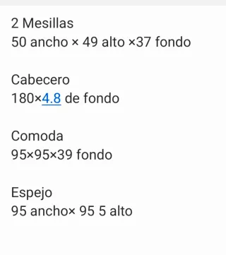 Muebles habitacion color cerezo A recoger en navia