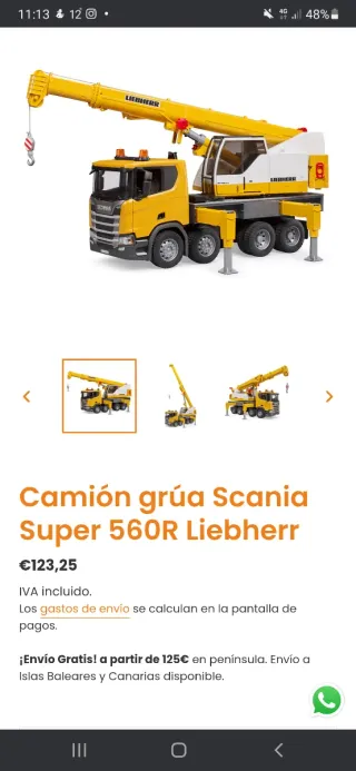 Camión Grúa Scania Liebherr Juguete