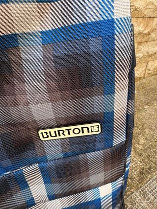 Valigia Burton a quadri blu e grigio