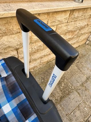 Valigia Burton a quadri blu e grigio
