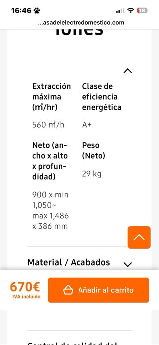 Campana Extractora Samsung cristal roto