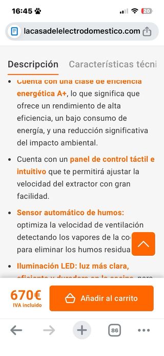 Campana Extractora Samsung cristal roto