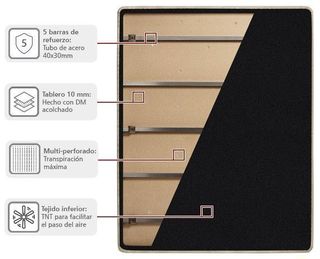 ✅BASE TAPIZADA REFORZADA 5 BARRAS Y 6 PATAS Nuevo