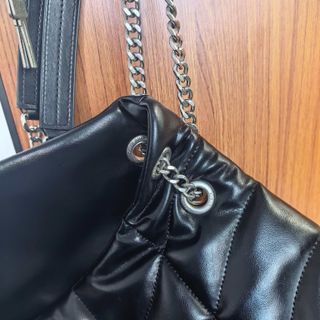 Bolso YSL Puffer Negro Plateado