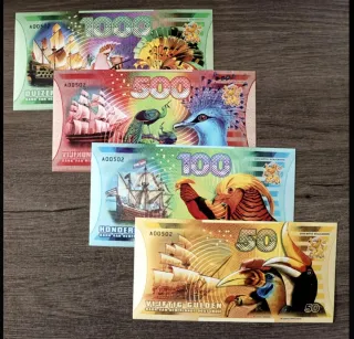 Banconote 1000, 500, 100, 50 Gulden