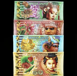 Banconote 1000, 500, 100, 50 Gulden