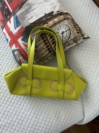 Bolso Furla verde y rosa