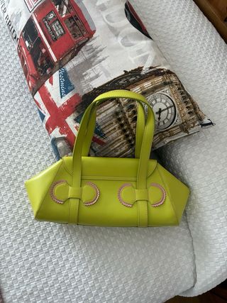 Bolso Furla verde y rosa