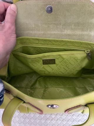 Bolso Furla verde y rosa