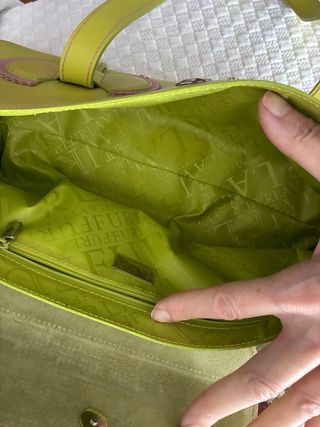 Bolso Furla verde y rosa