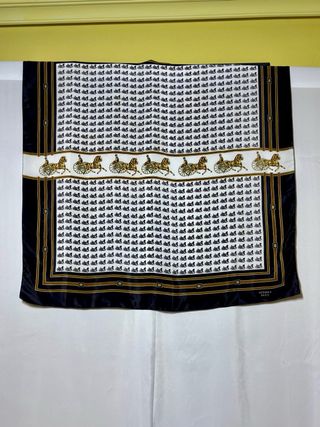 Pañuelo Hermès Seda Vintage Ecuestre