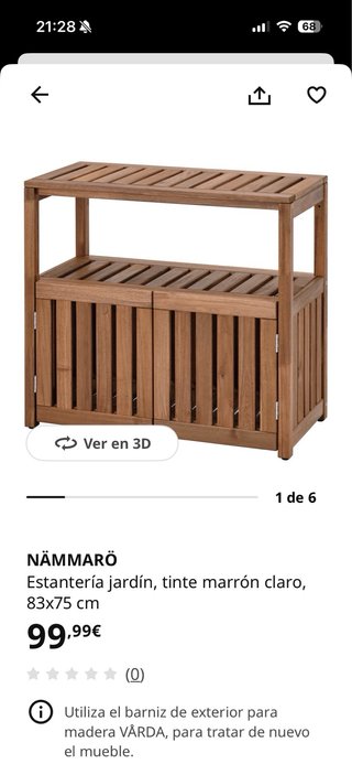 Mueble almacenaje exterior madera Ikea