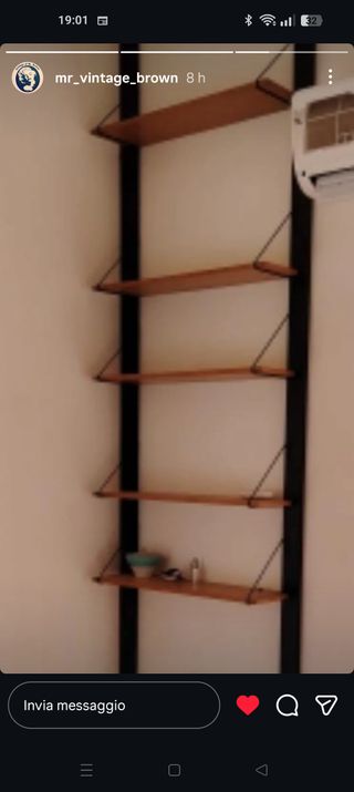 Libreria scaffale vintage metallo e legno