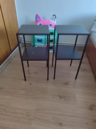 2 Mesitas Auxiliares Hierro Gris