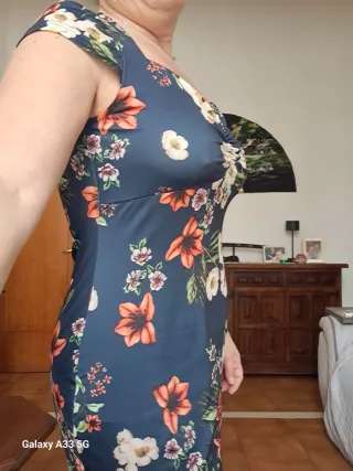 Vestito CHAREST fantasia floreale blu