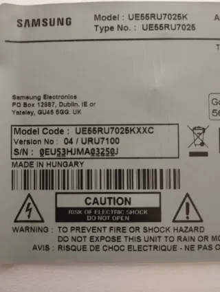 Despiece Samsung UE55RU7025K