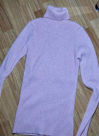 Jersey rosa  cuello vuelto Talla Única