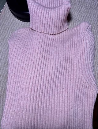 Jersey rosa  cuello vuelto Talla Única