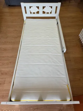 Cama Infantil Blanca IKEA KRITTER + Colchón
