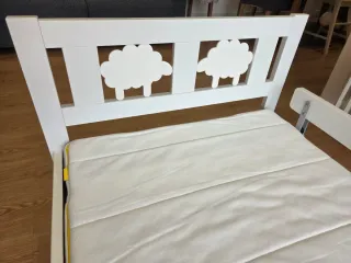 Cama Infantil Blanca IKEA KRITTER + Colchón