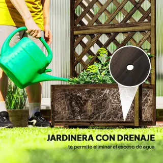 Jardinera Madera con Enrejado