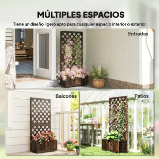 Jardinera Madera con Enrejado