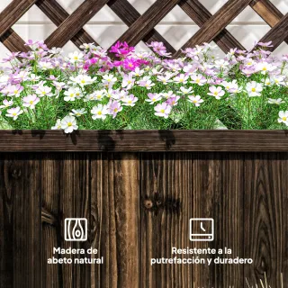 Jardinera Madera con Enrejado