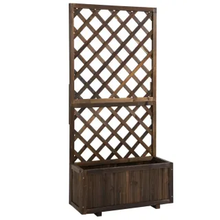 Jardinera Madera con Enrejado