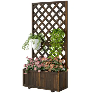 Jardinera Madera con Enrejado