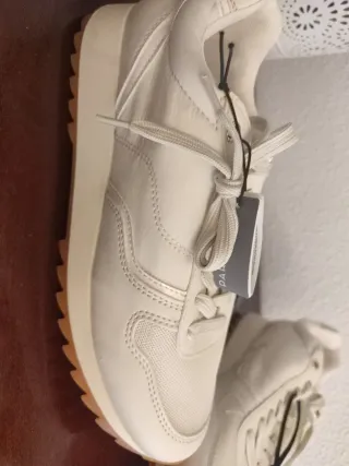 Zapatillas Parfois Mujer Beige/Blanco