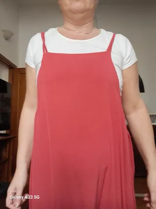 Vestito rosso e bianco