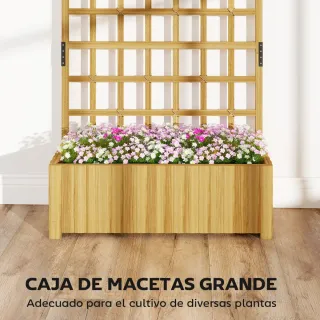 Jardinera Madera con Enrejado y Drenaje