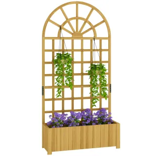 Jardinera Madera con Enrejado y Drenaje