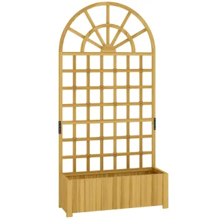 Jardinera Madera con Enrejado y Drenaje